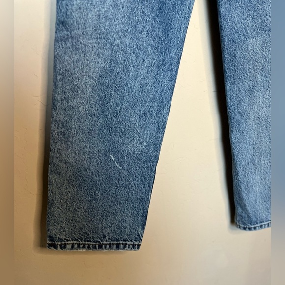 Revice Women's Size 27 Cross Over Distressed Straight Leg Denim Jean - Picture 6 of 10